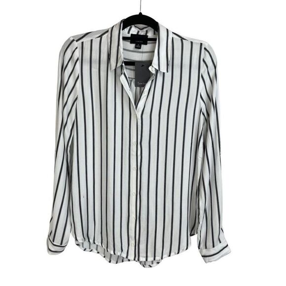 New Urban Outfitters Lumiere Black White Stripe Button Down Blouse Size S - Picture 4 of 7